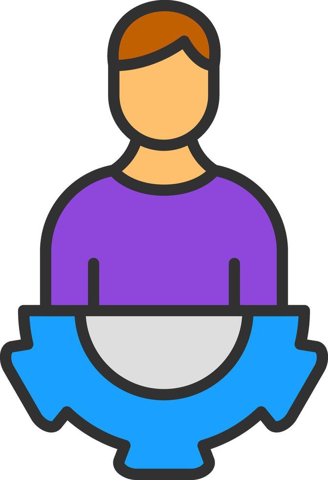 Leadership Line Filled Icon vector