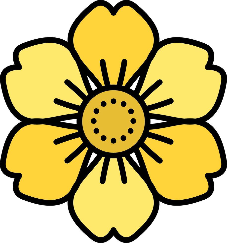Nasturtium Line Filled Icon vector