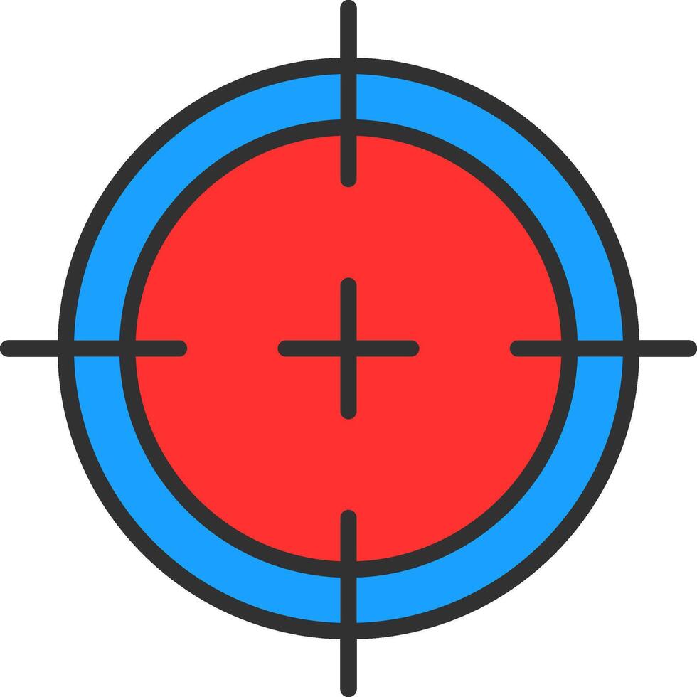 Aim Line Filled Icon vector