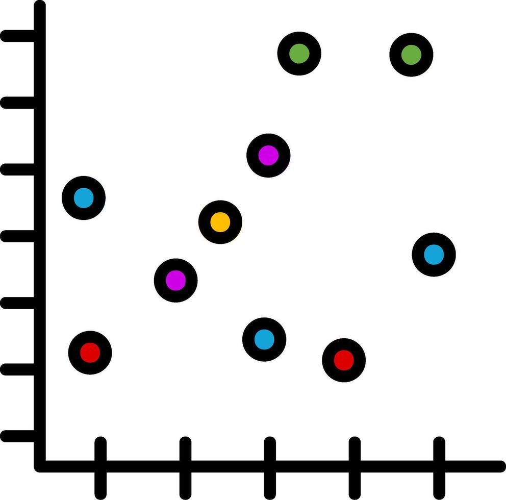 Scatter plot Line Filled Icon vector