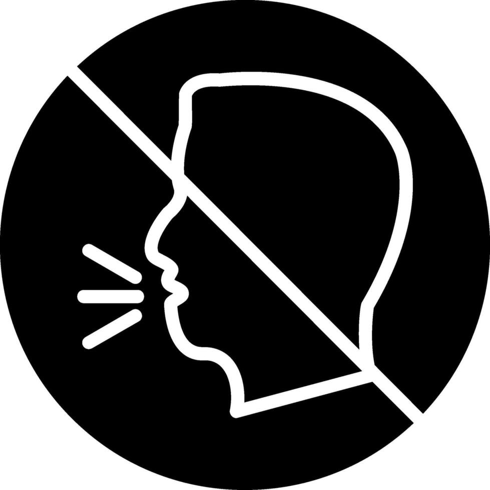 Inability To Speak Glyph Icon vector