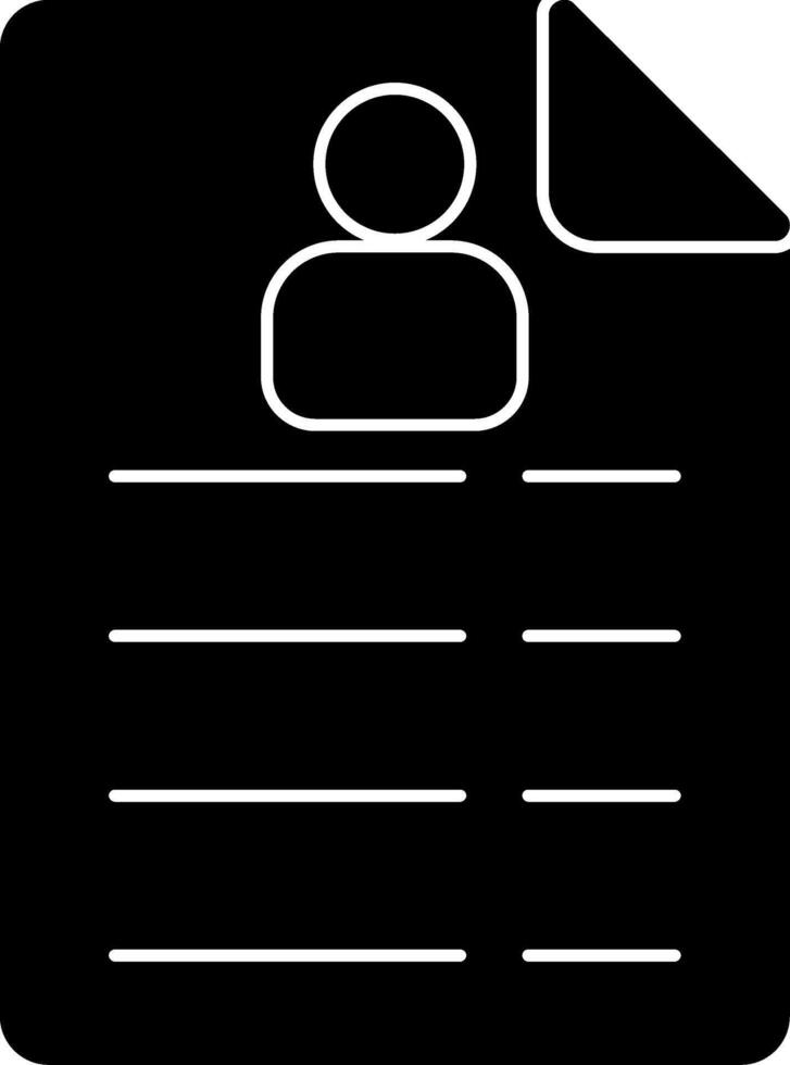 CV Glyph Icon vector