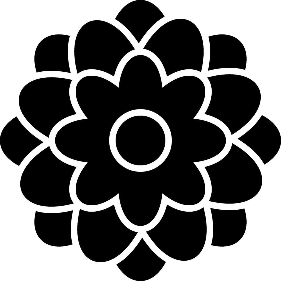 Dahlia Glyph Icon vector