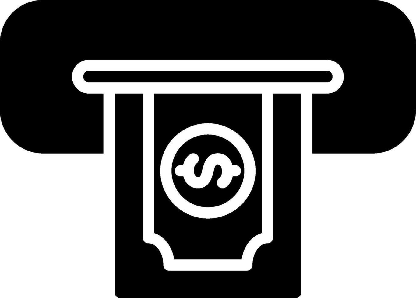 Cash Withdraw Glyph Icon vector