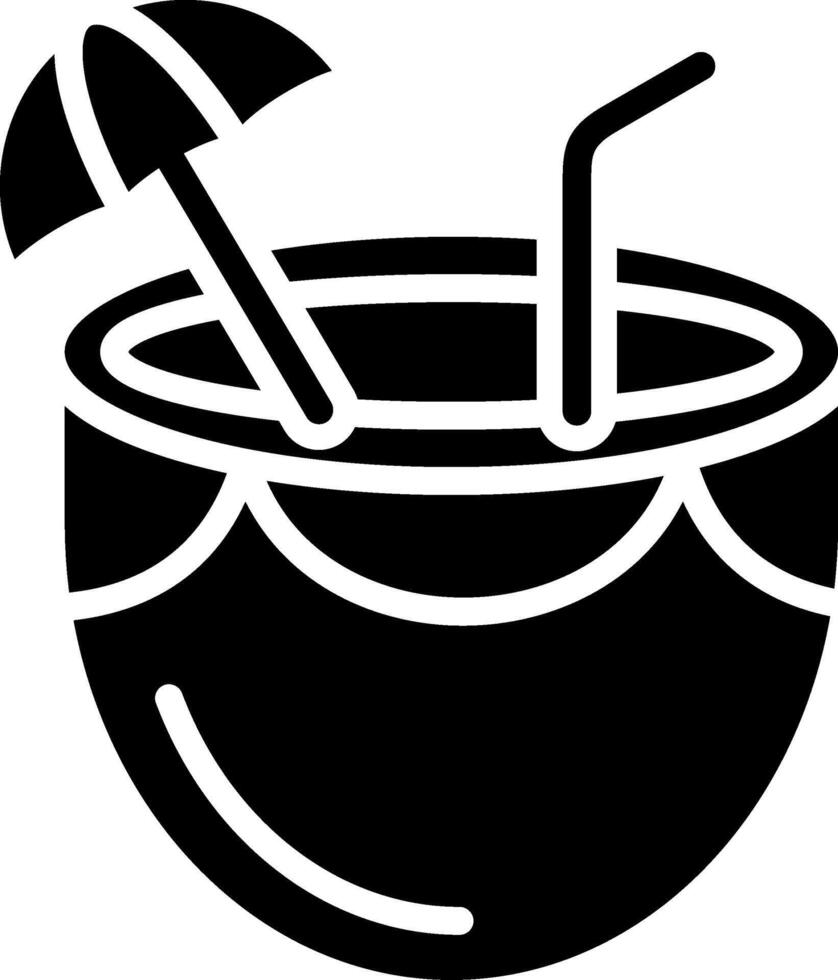 Coconut Drink Glyph Icon vector