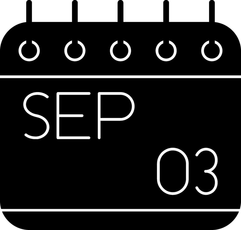 September Glyph Icon vector