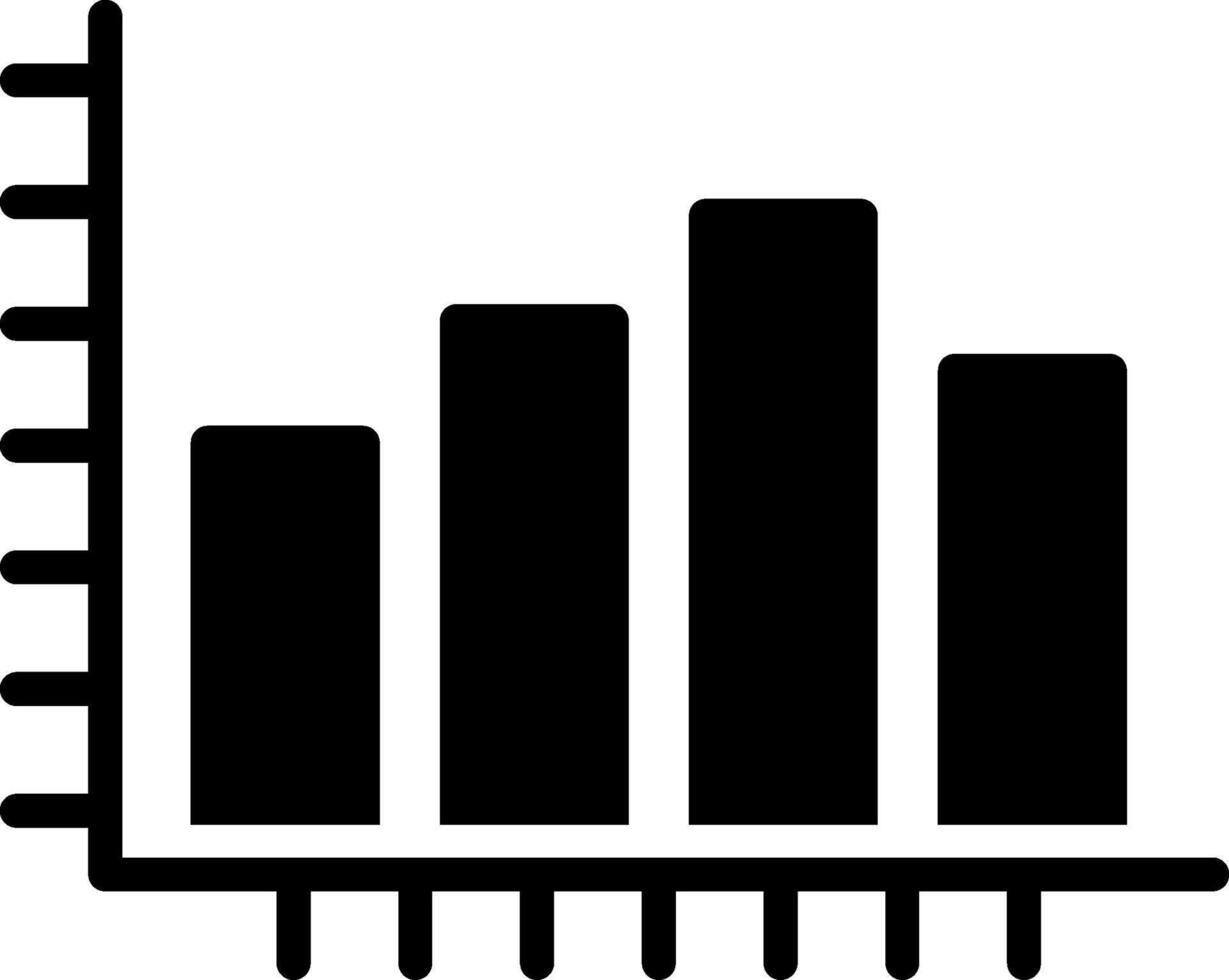 Bar Chart Glyph Icon vector