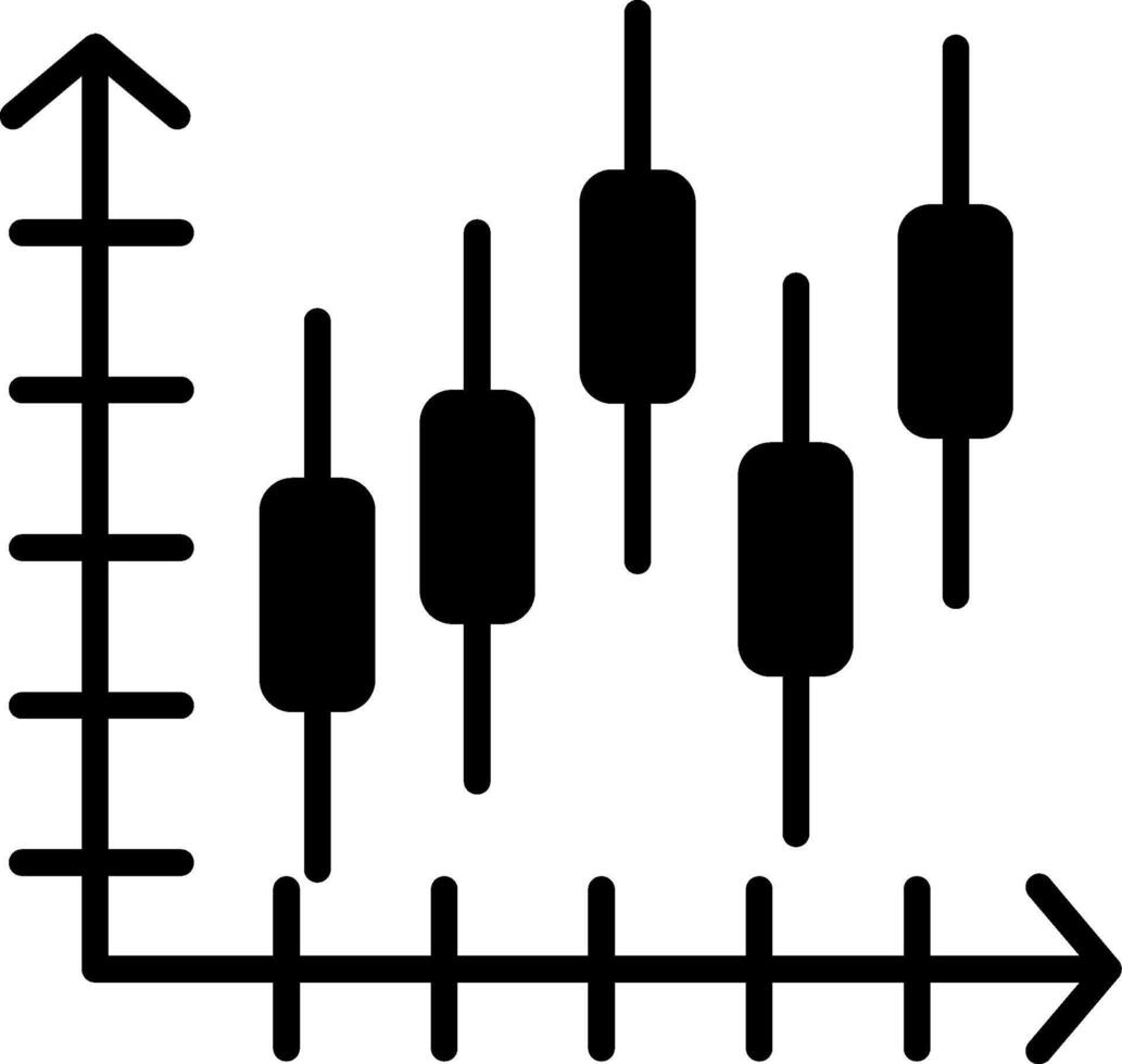 Candlestick Chart Glyph Icon vector
