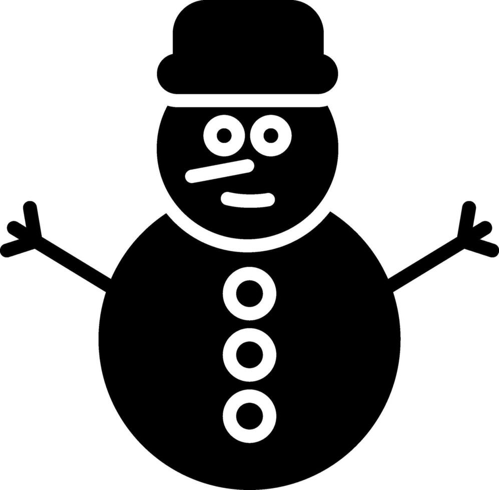 Snowman Glyph Icon vector