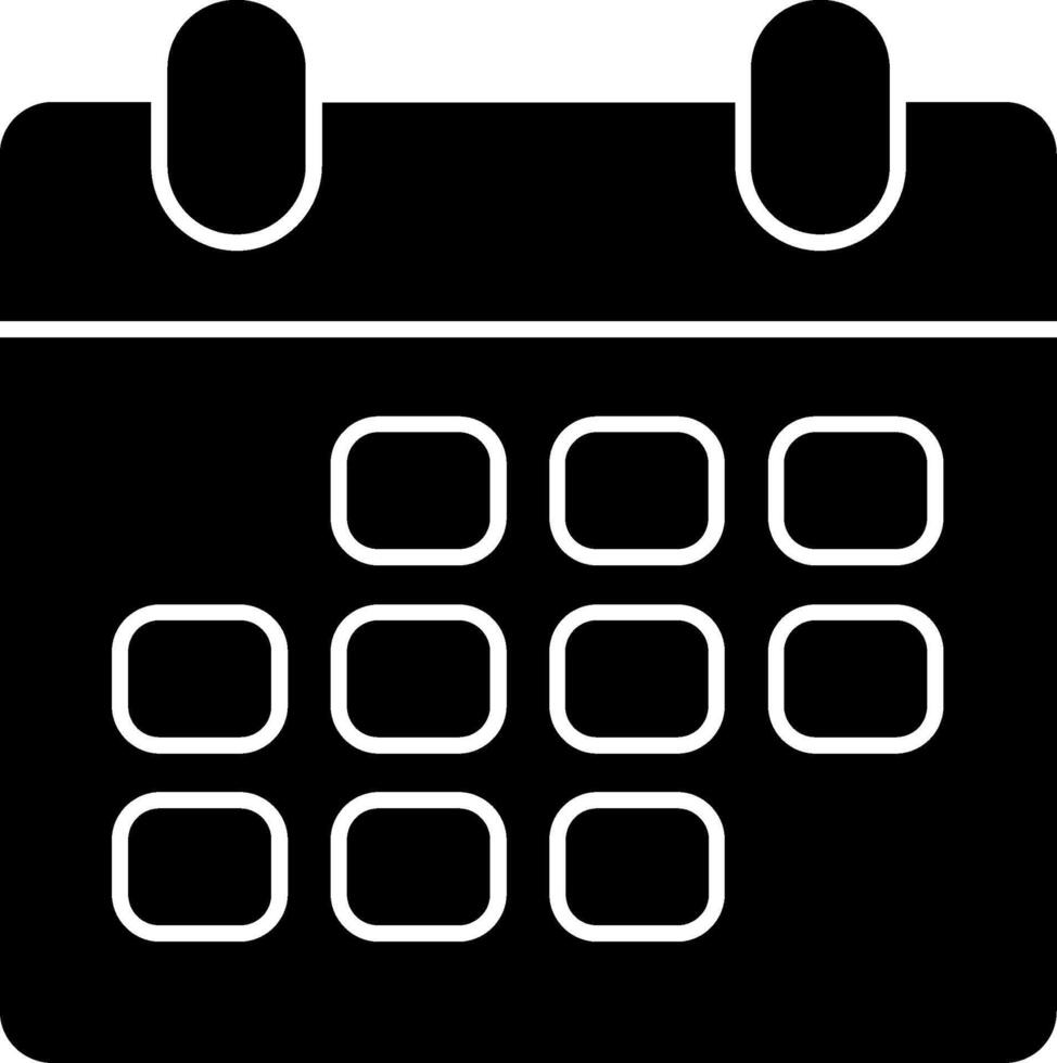 Calendar Glyph Icon vector