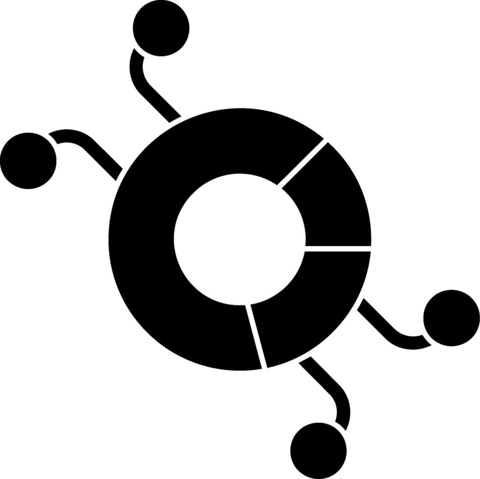 Pie Chart Glyph Icon vector