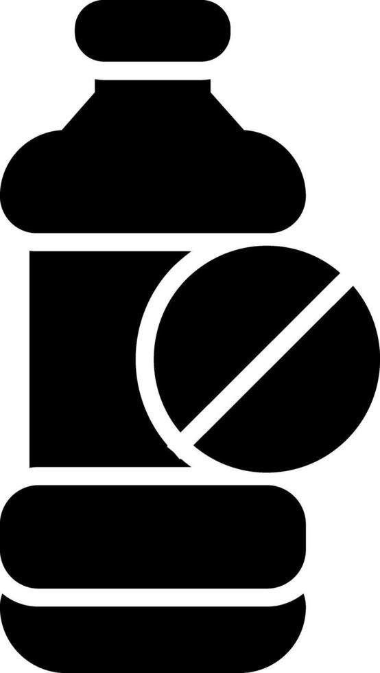 No Plastic Bottle Glyph Icon vector