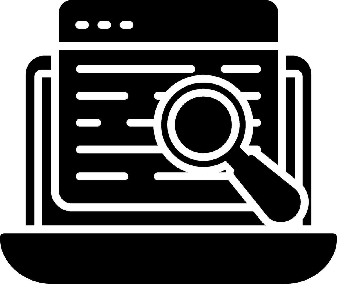 Search Data Glyph Icon vector