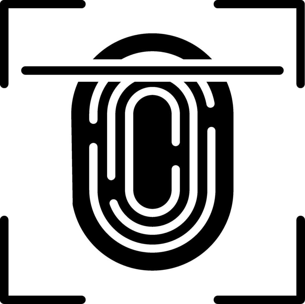 Fingerprint Scan Glyph Icon vector