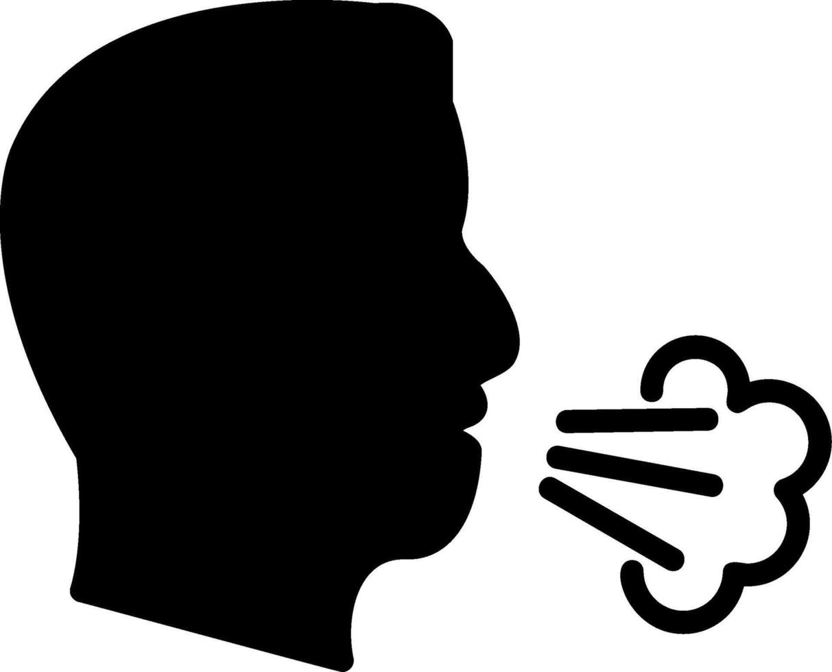 Dry Cough Glyph Icon vector