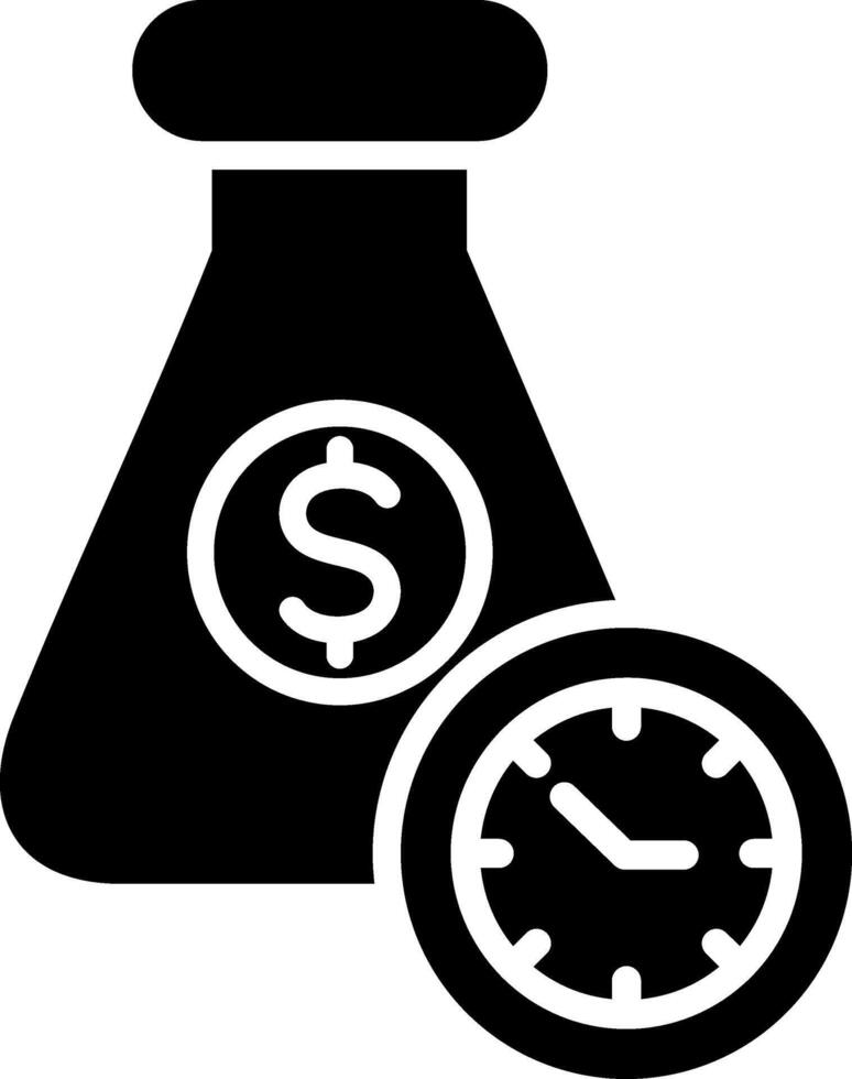 Time Is Money Glyph Icon vector