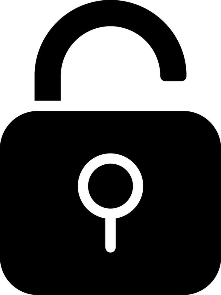Unlock Glyph Icon vector