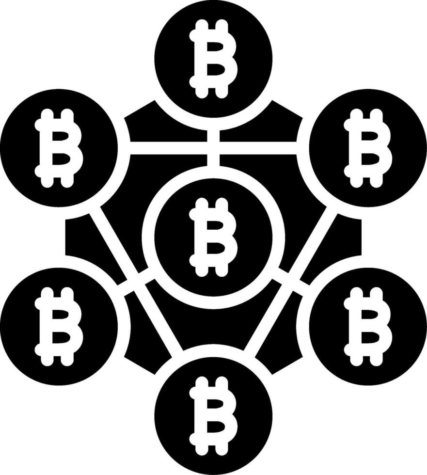 Blockchain Glyph Icon vector