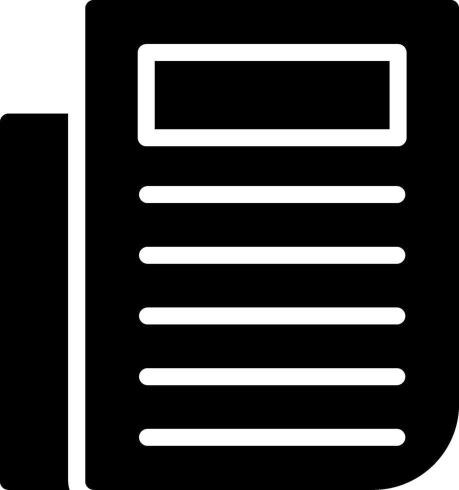 Newspaper Glyph Icon vector