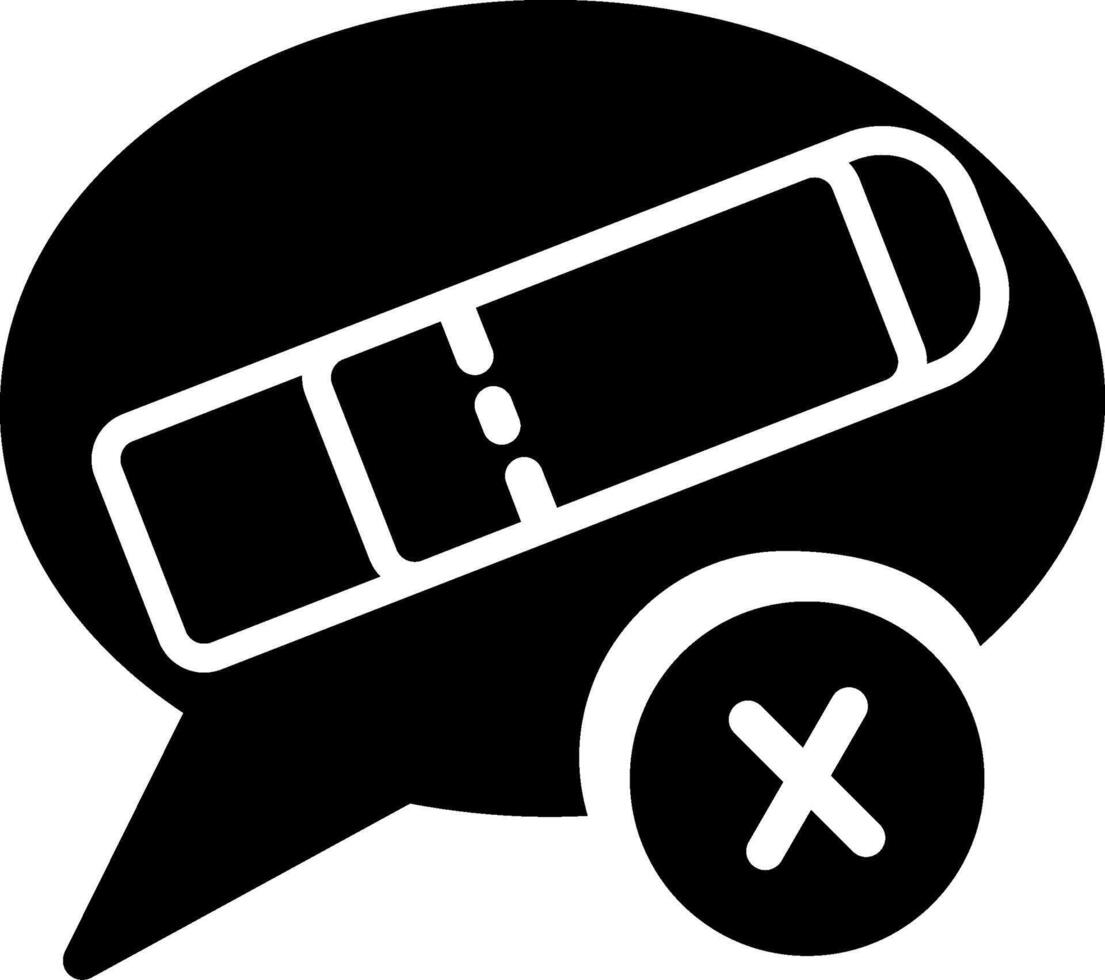 Quit Smoking Glyph Icon vector