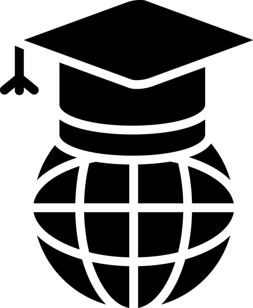 Worldwide Learning Glyph Icon vector