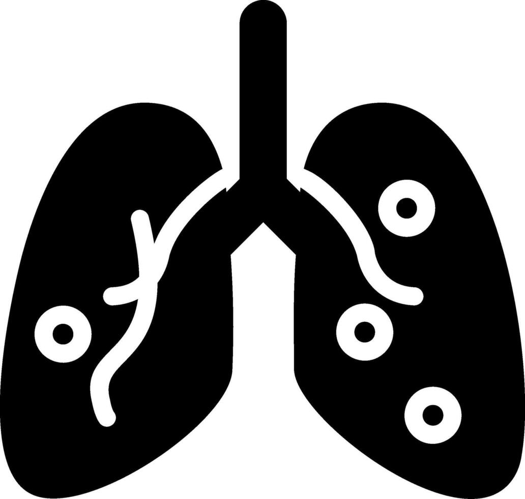 Damage Lungs Glyph Icon vector
