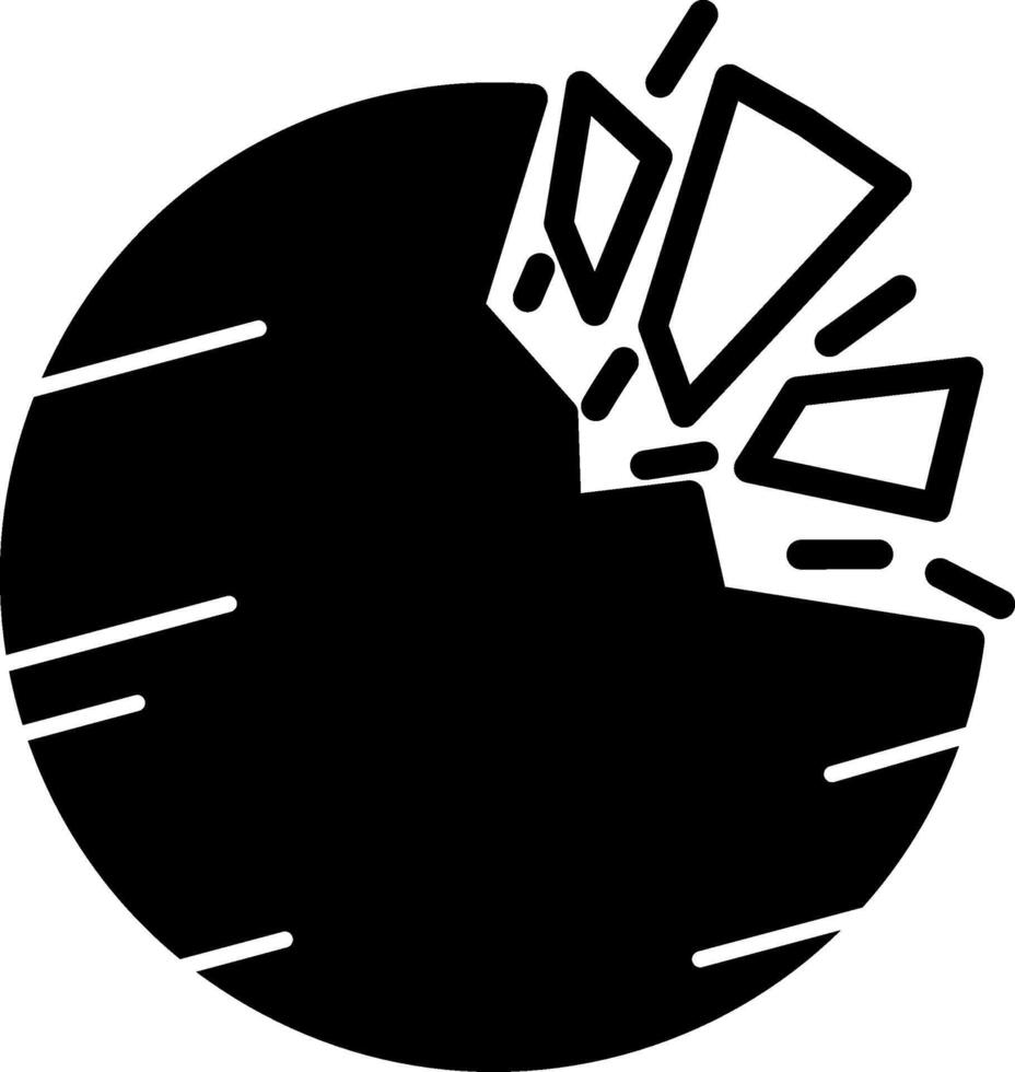 Destroyed Planet Glyph Icon vector
