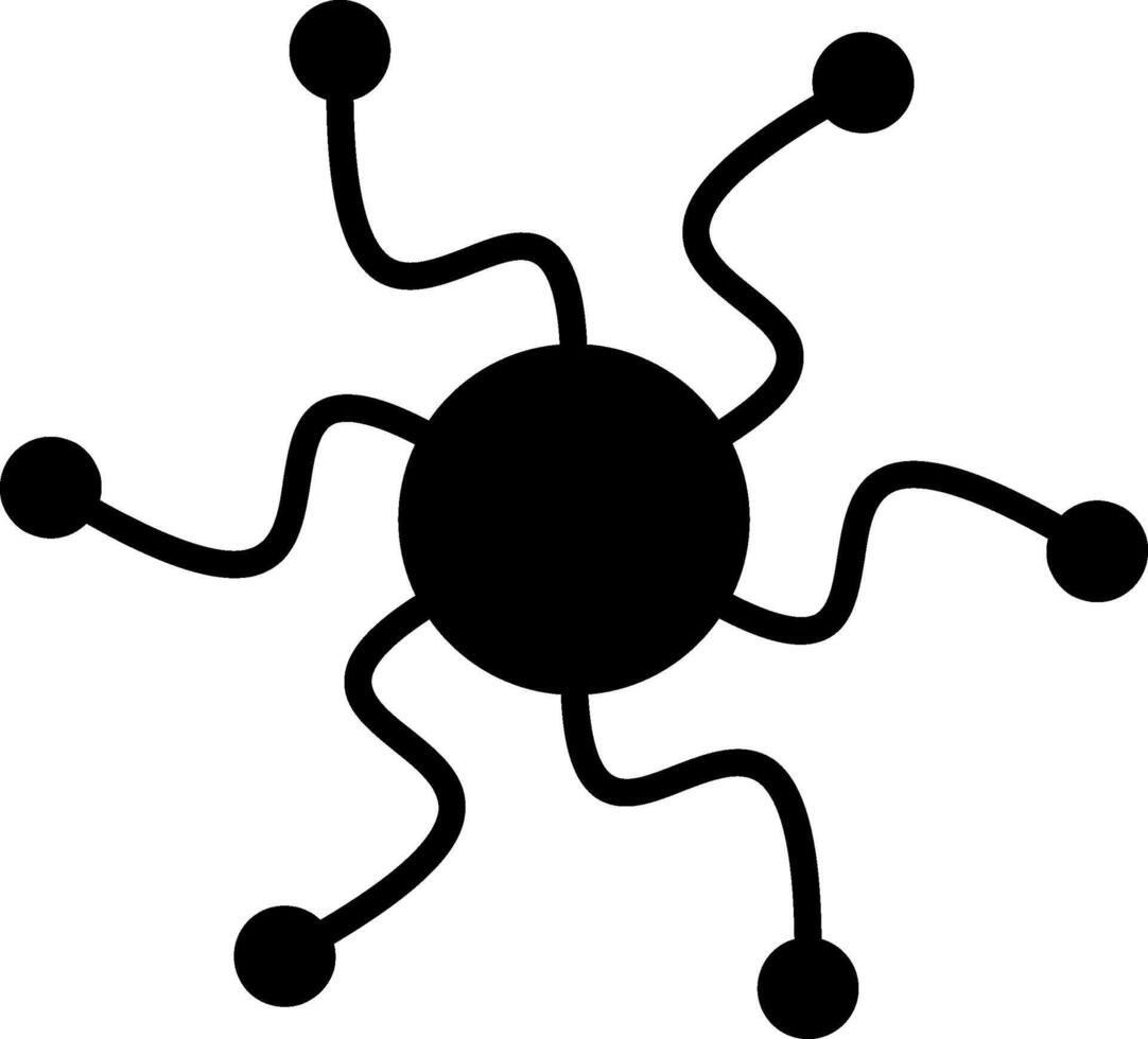 Mind Map Glyph Icon vector