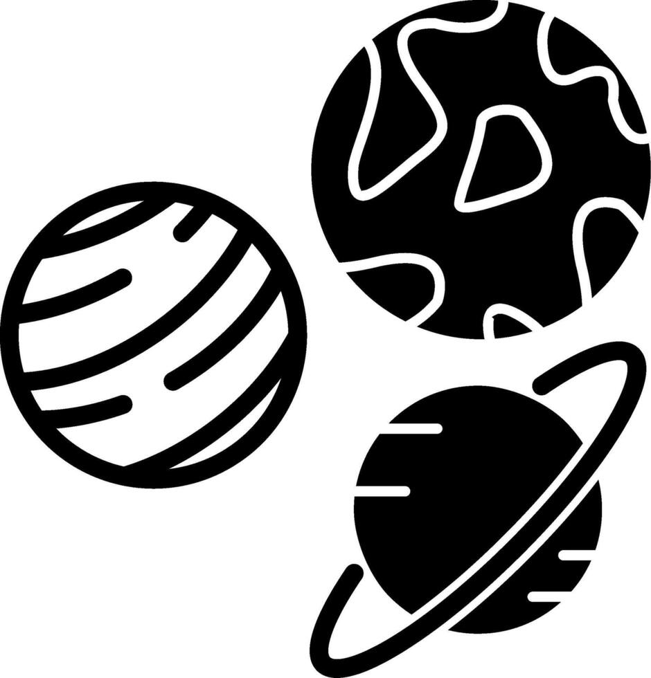 Planets Glyph Icon vector