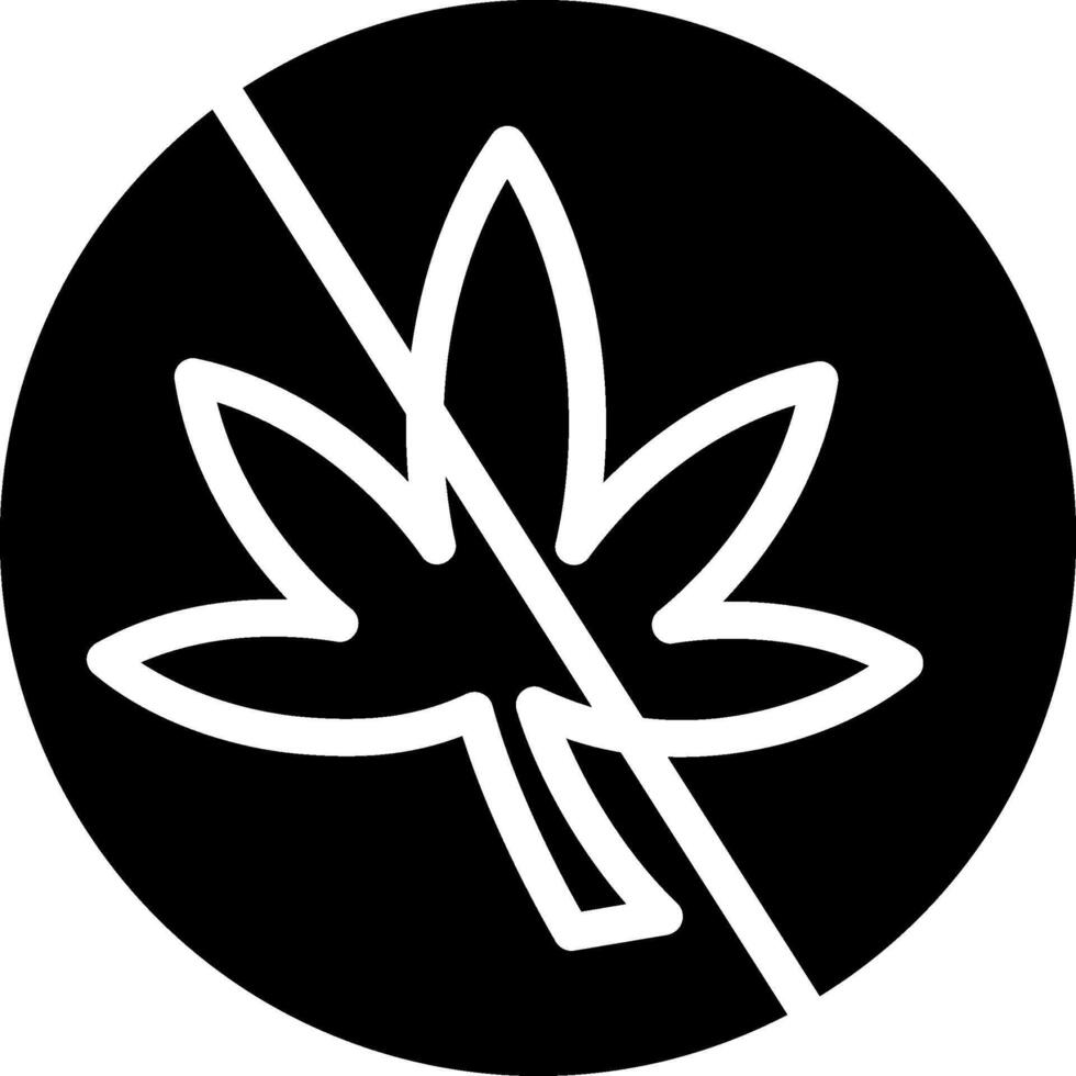 No Weed Glyph Icon vector