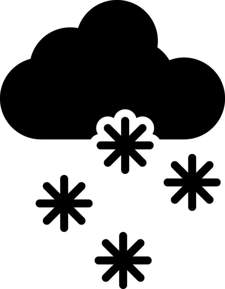 Snowfall Glyph Icon vector
