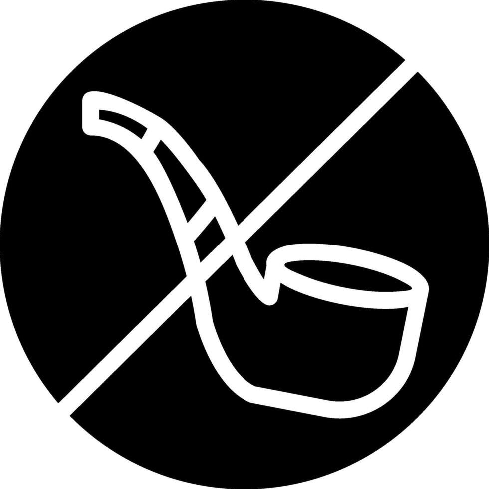 No Smoking Pipe Glyph Icon vector