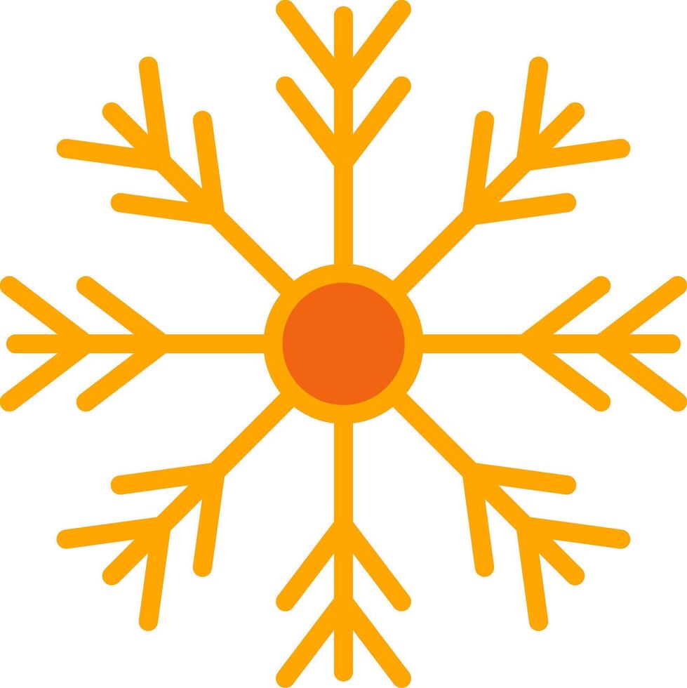 Snowflake Oranage Filled Icon vector