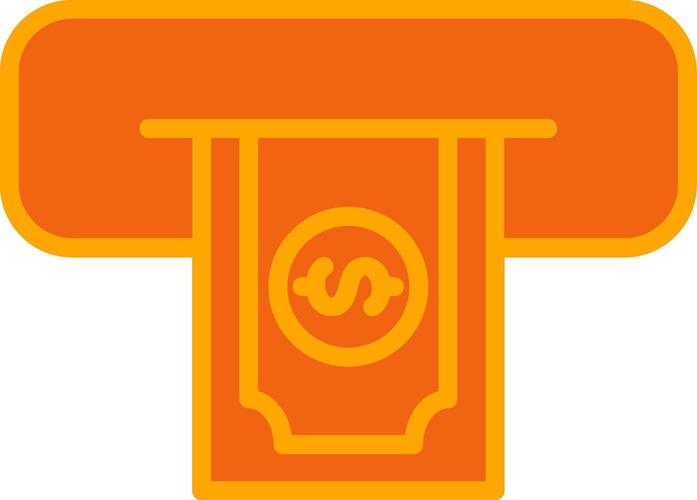 Cash Withdraw Oranage Filled Icon vector