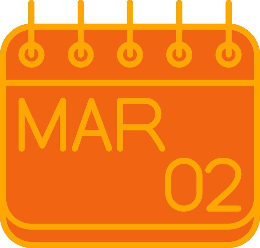 March Oranage Filled Icon vector