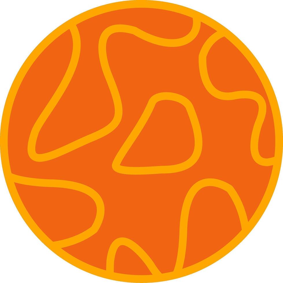 Planet Oranage Filled Icon vector