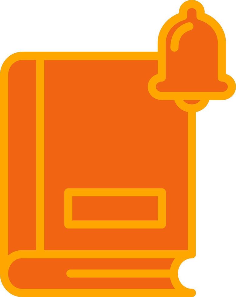 Notification Oranage Filled Icon vector