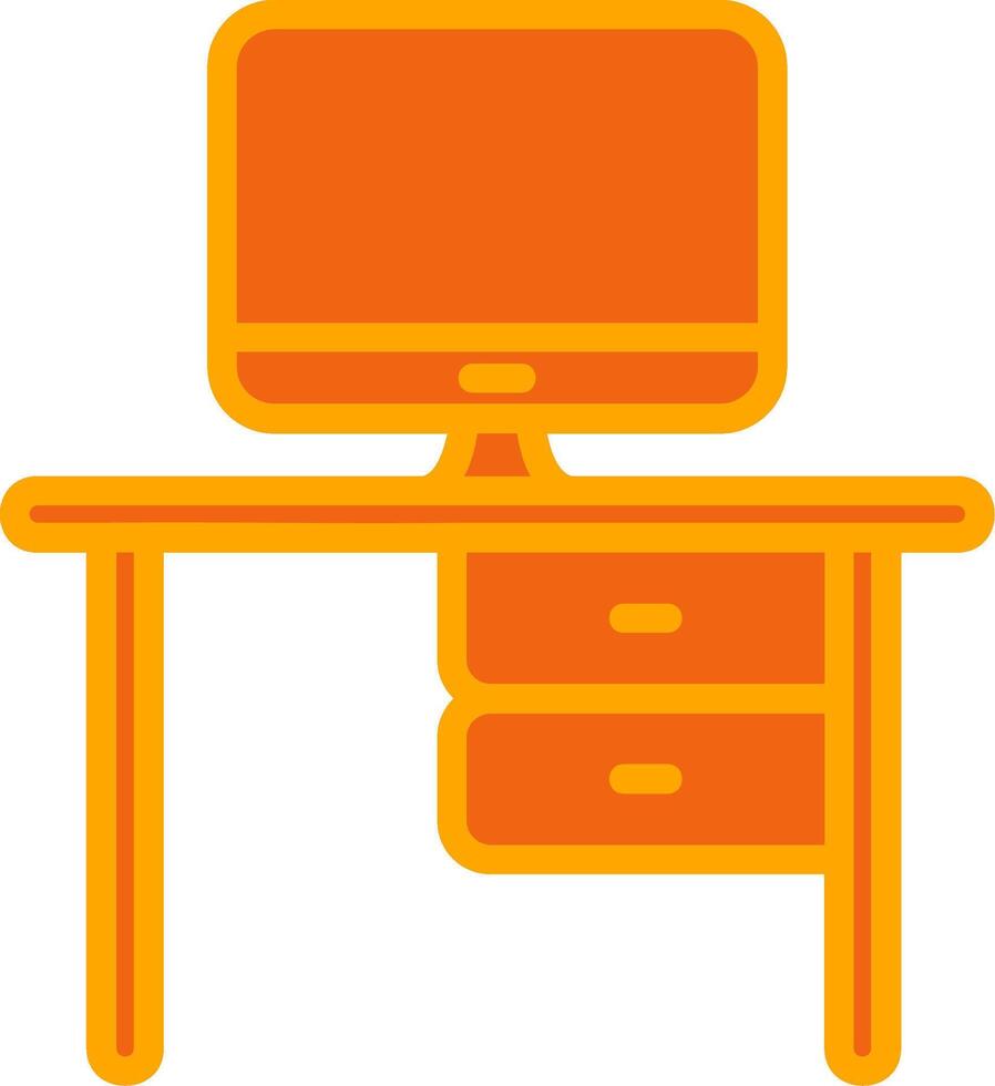 Workplace Oranage Filled Icon vector