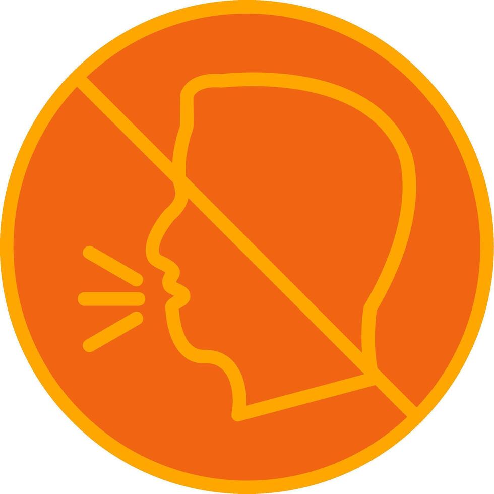 Inability To Speak Oranage Filled Icon vector