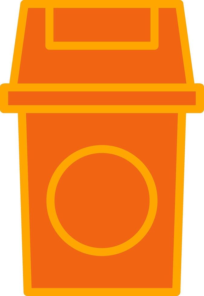 Recycle Bin Oranage Filled Icon vector
