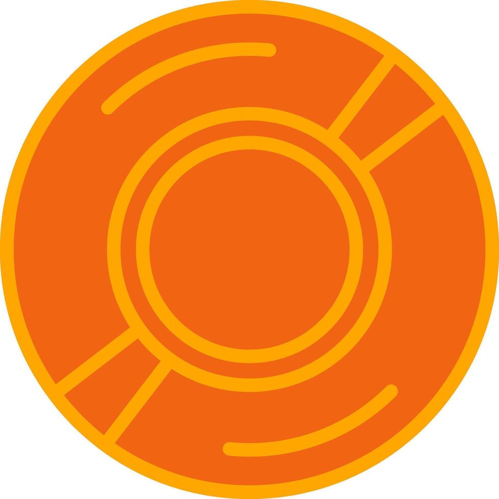 Compact Disk Oranage Filled Icon vector