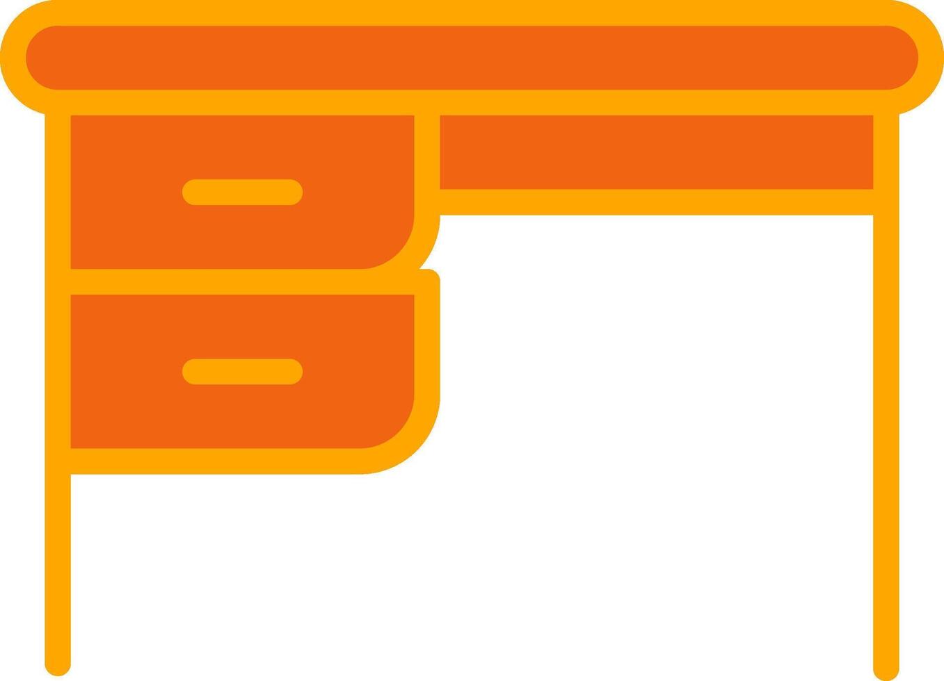 Desk Oranage Filled Icon vector