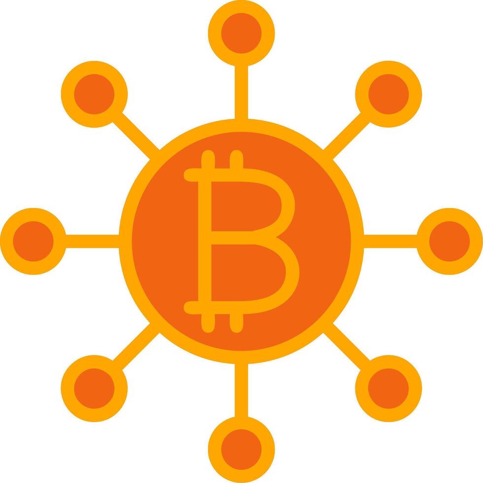 Digitall Currency Oranage Filled Icon vector