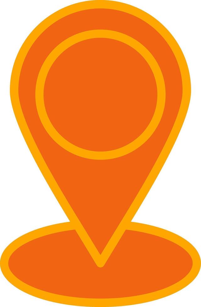 GPS Oranage Filled Icon vector