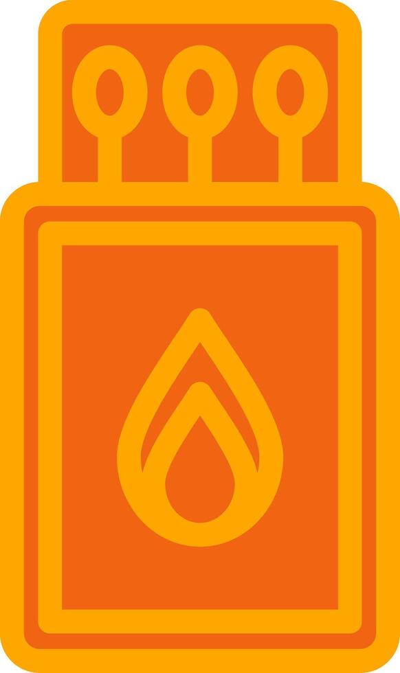Match box Oranage Filled Icon vector