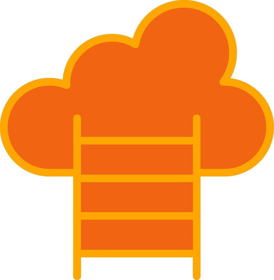 Cloud Orange Filled Icon vector
