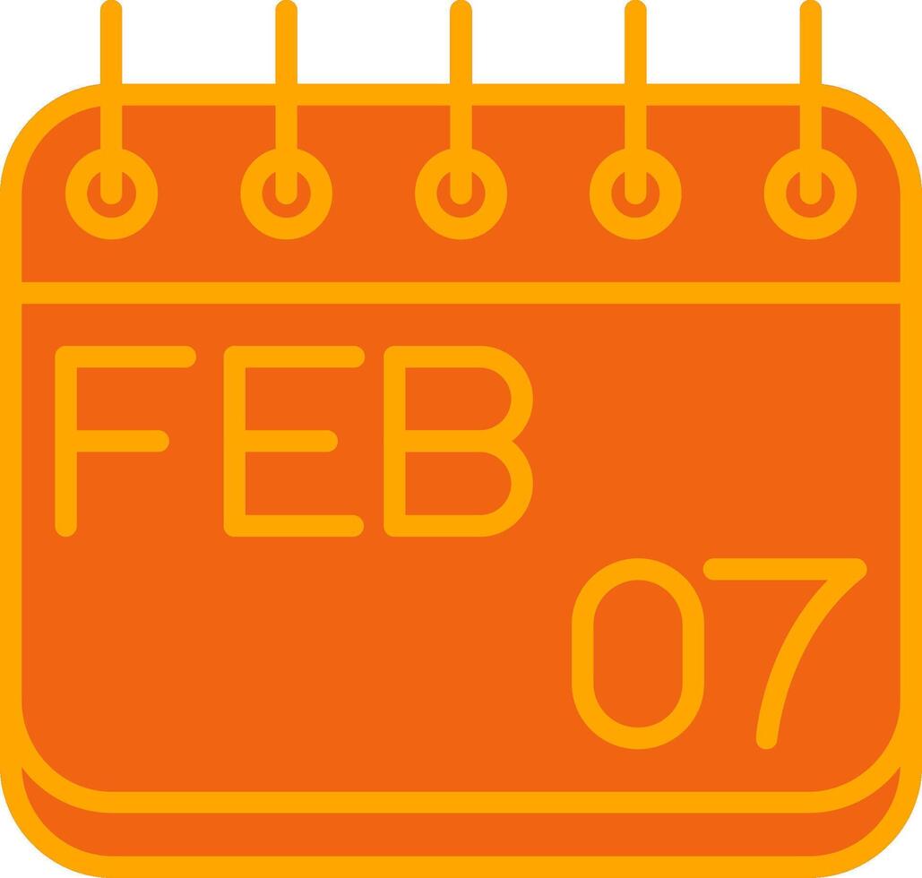 Februray Oranage Filled Icon vector