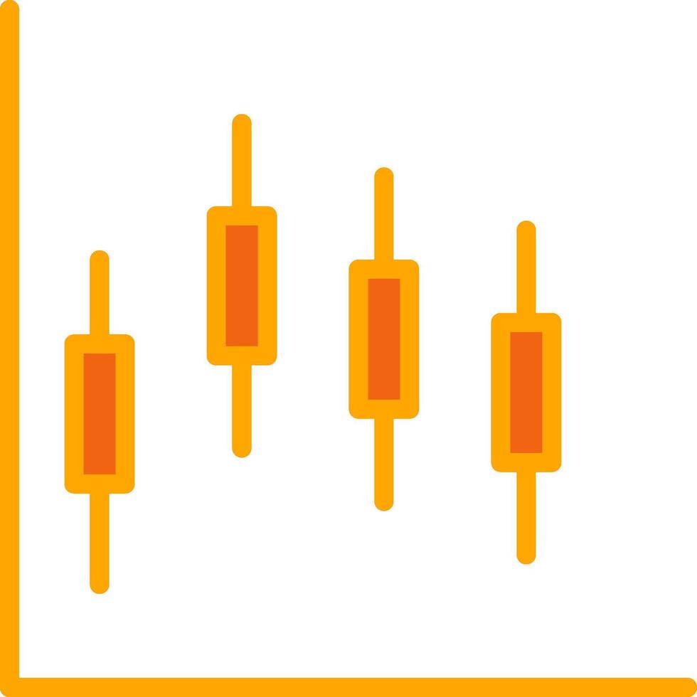 Plot Oranage Filled Icon vector