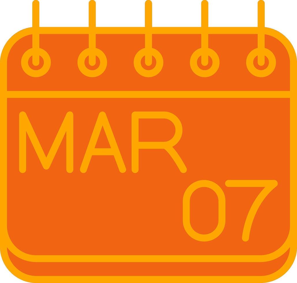 March Oranage Filled Icon vector
