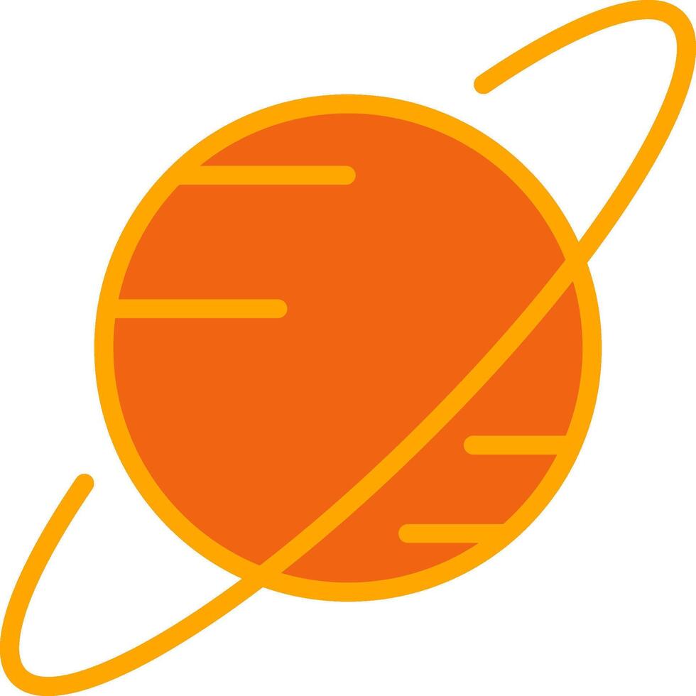 Saturn Oranage Filled Icon vector